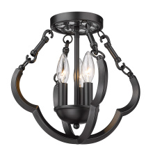 Golden Canada 5926-SF12 BLK - Wry Lighting Saxon 3-light Semi-Flush Mount in Matte Black